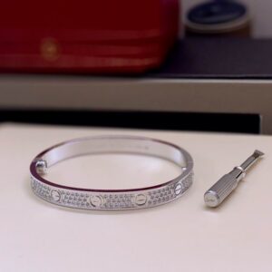 Love Bracelet Silver Pavé-Set