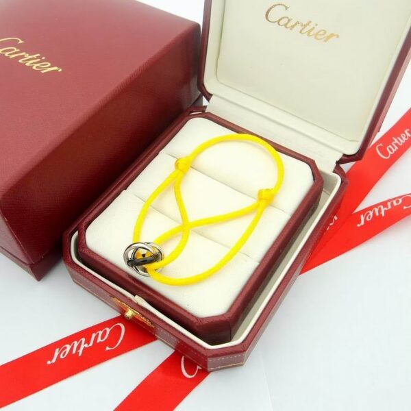Trinity Cord Bracelet Featuring Three Interlocking Rings Yellow