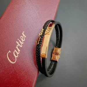 Leather & Gold Bracelet