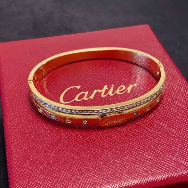 Love Bracelet Paved Diamonds Yellow Gold