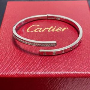 White Gold Paved Diamond Cartier Love Bracelet