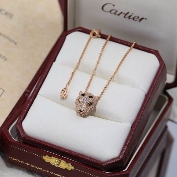 Cartier Panthere De Pendant Necklace Copper Diamonds