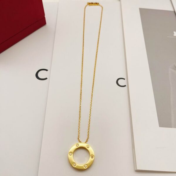 Cartier Love Necklace 18k Gold Ring Pendant
