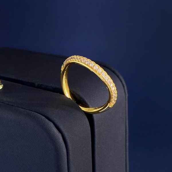 Moissanite Ring Crafted Solid Sterling Yellow Gold