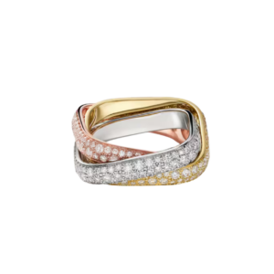 Cartier Trinity Cushion Ring Classic Paved