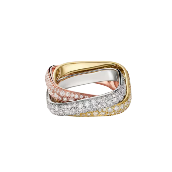 Cartier Trinity Cushion Ring Classic Paved