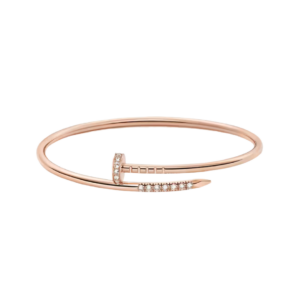 Juste UN Clou Bracelet Small Model Reverse-set Diamonds Pink Gold