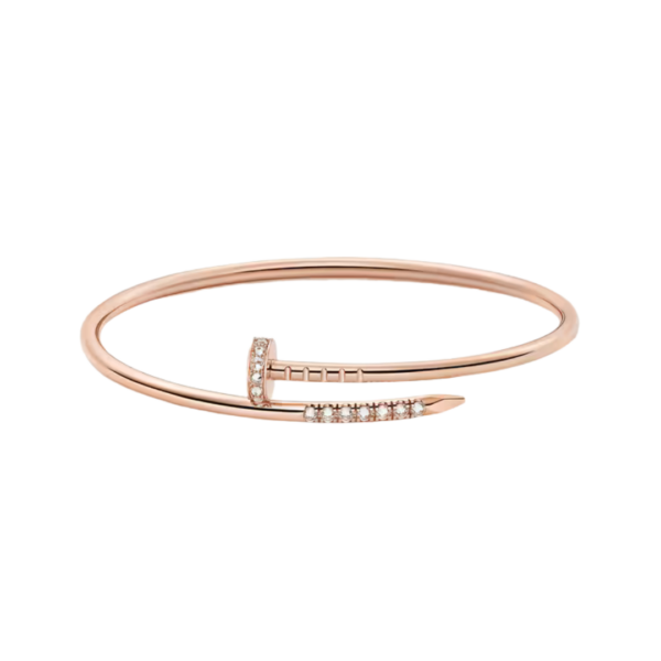 Juste UN Clou Bracelet Small Model Reverse-set Diamonds Pink Gold