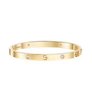 Love Bracelet Medium Model 4 Diamonds Yellow Gold