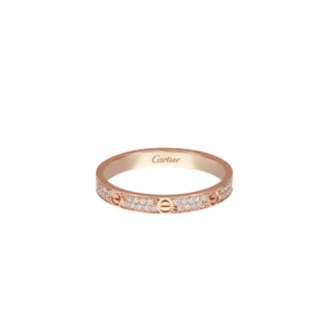 LOVE Ring Mini Model Paved Pink Gold