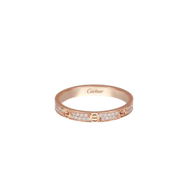 LOVE Ring Mini Model Paved Pink Gold