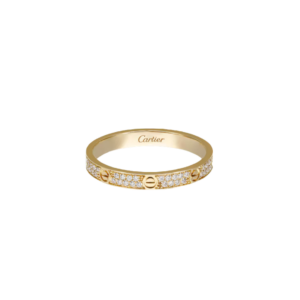 LOVE Ring Mini Model Paved Yellow Gold