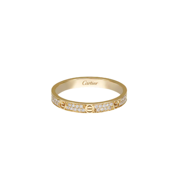 LOVE Ring Mini Model Paved Yellow Gold