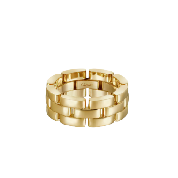 Maillon Panthère Ring Triple Row Yellow Gold