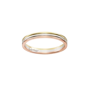 Vendome Louis Cartier Wedding Band 2.5 Mm Width Rose Gold/ White Gold/ Yellow Gold