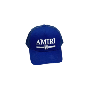 AMIRI White Logo Text On The Top Cap Deep Blue