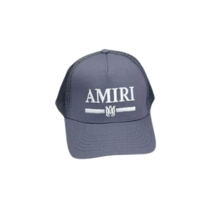 AMIRI White Logo Text On The Top Cap Gray