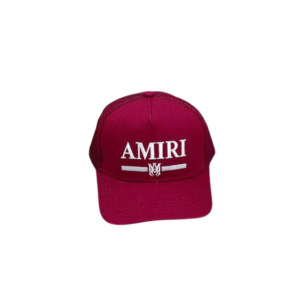 AMIRI White Logo Text On The Top Cap Burgundy