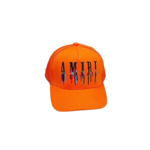 AMIRI Paint Drip Core Logo Trucker Cap Orange