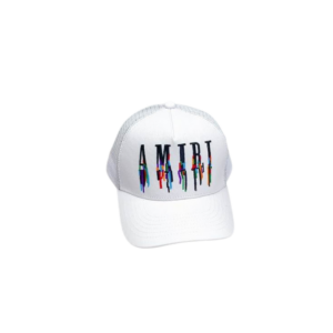 AMIRI Paint Drip Core Logo Trucker Cap White