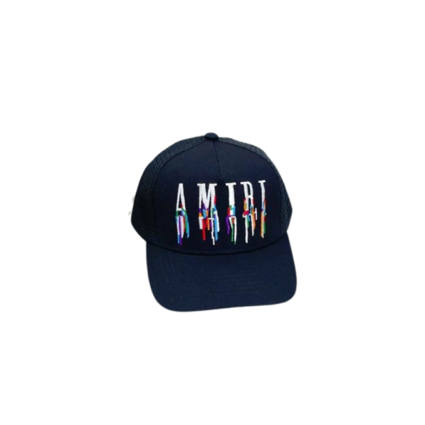 AMIRI Paint Drip Core Logo Trucker Cap Black