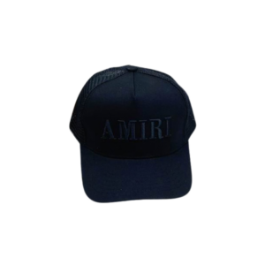 AMIRI Logo Text Printed On The Top Cap All Black