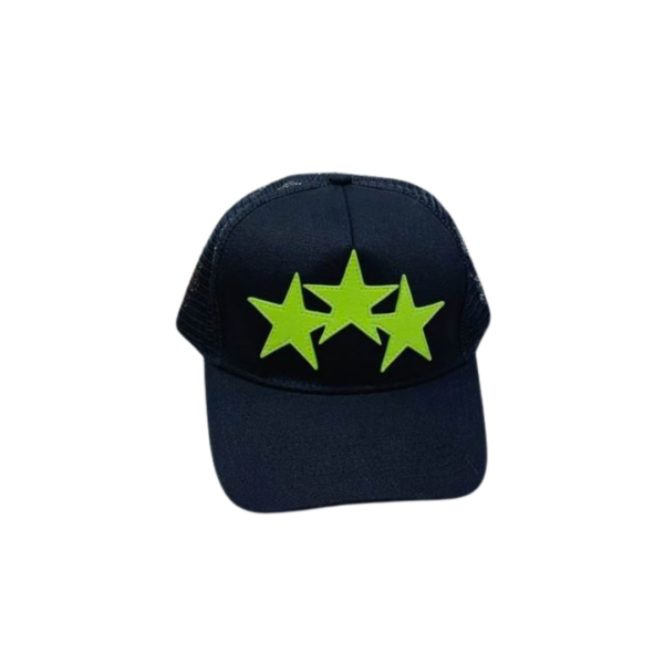 AMIRI Three Star Trucker Green Cap Black