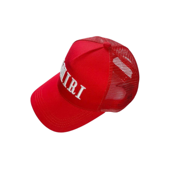AMIRI White Logo Text Monogram Printed On The Top Cap Red