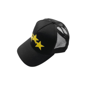 AMIRI Yellow Three Star Monogram On The Top Cap Black