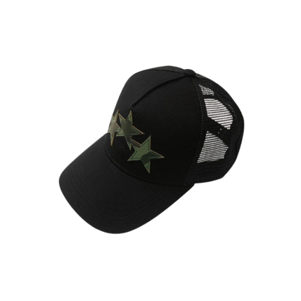 AMIRI Gray Three Star Monogram On The Top Cap Black