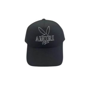 AMIRI White Logo Text With Design Monogram Printed On The Top Cap Light Black