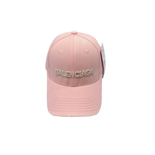 Balenciaga White Text Logo On The Top Cap Pink