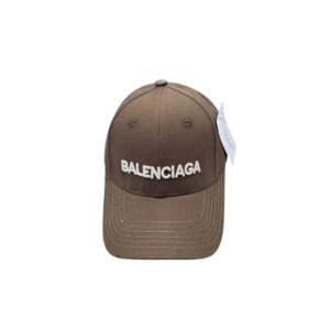 Balenciaga White Text Logo On The Top Cap Brown