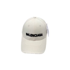 Balenciaga Black Text Logo On The Top Cap Of White