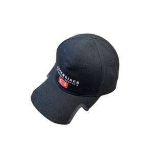 Balenciaga Unity Sport Black Cap Cotton Drill Cut Out Visor Logo On The Top