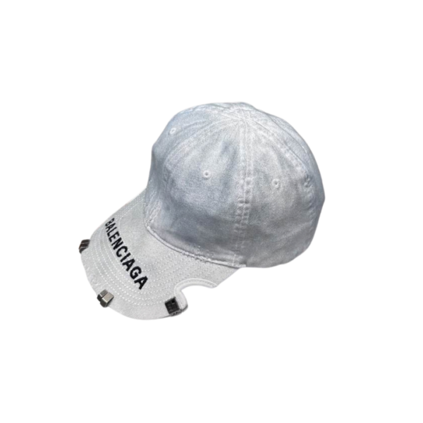 Balenciaga Unity Sport White Cap Cotton Drill Cut Out Visor
