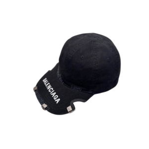 Balenciaga Unity Sport Black Cap Cotton Drill Cut Out Visor