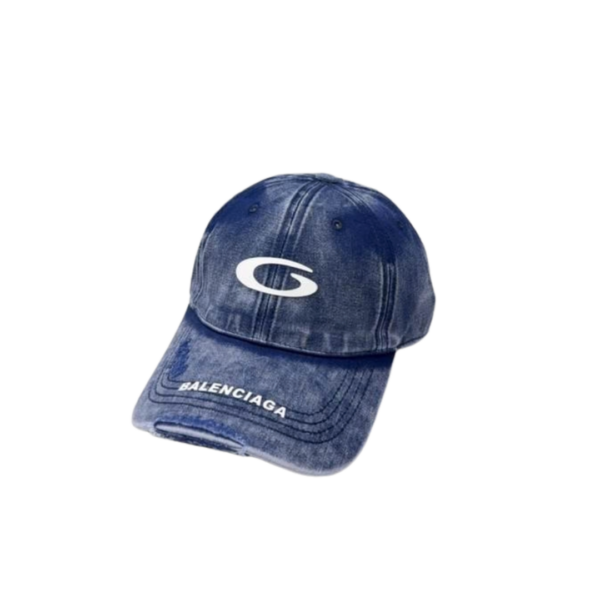 Balenciaga Unisex Denim Cap With Brand logo On The Top