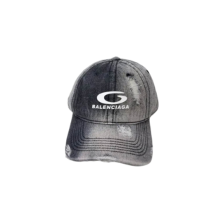 Balenciaga Unisex Denim Gray Cap With Brand logo On The Top