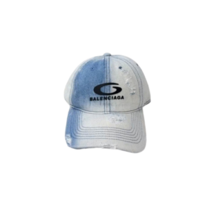 Balenciaga Unisex Denim Blue And Gray Cap With Brand logo On The Top