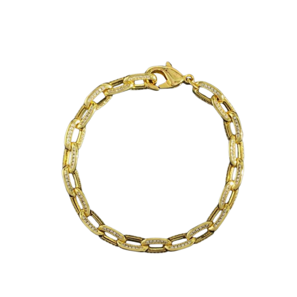 Luxurious Gold Diamond Pavé Chain Link Bracelet