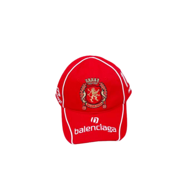 Balenciaga Paris Soccer Cap Red Cotton Twill